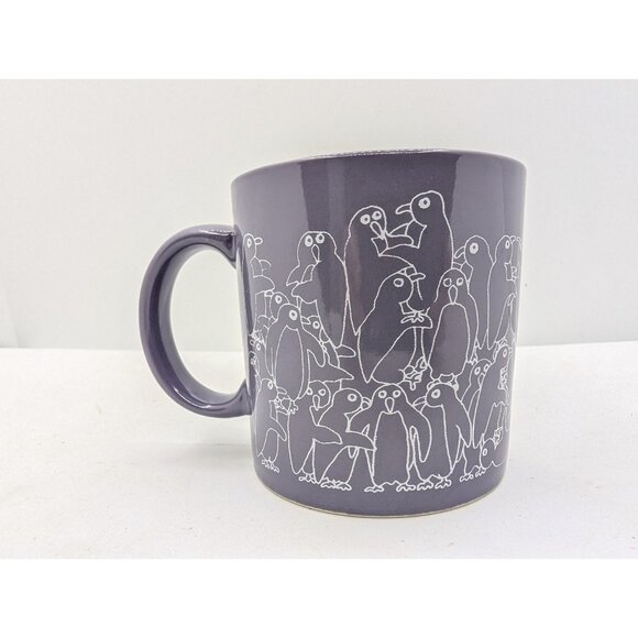 Vtg Mug Taylor & NG white Penguins on Purple tone San Francisco Japan - Picture 1 of 16